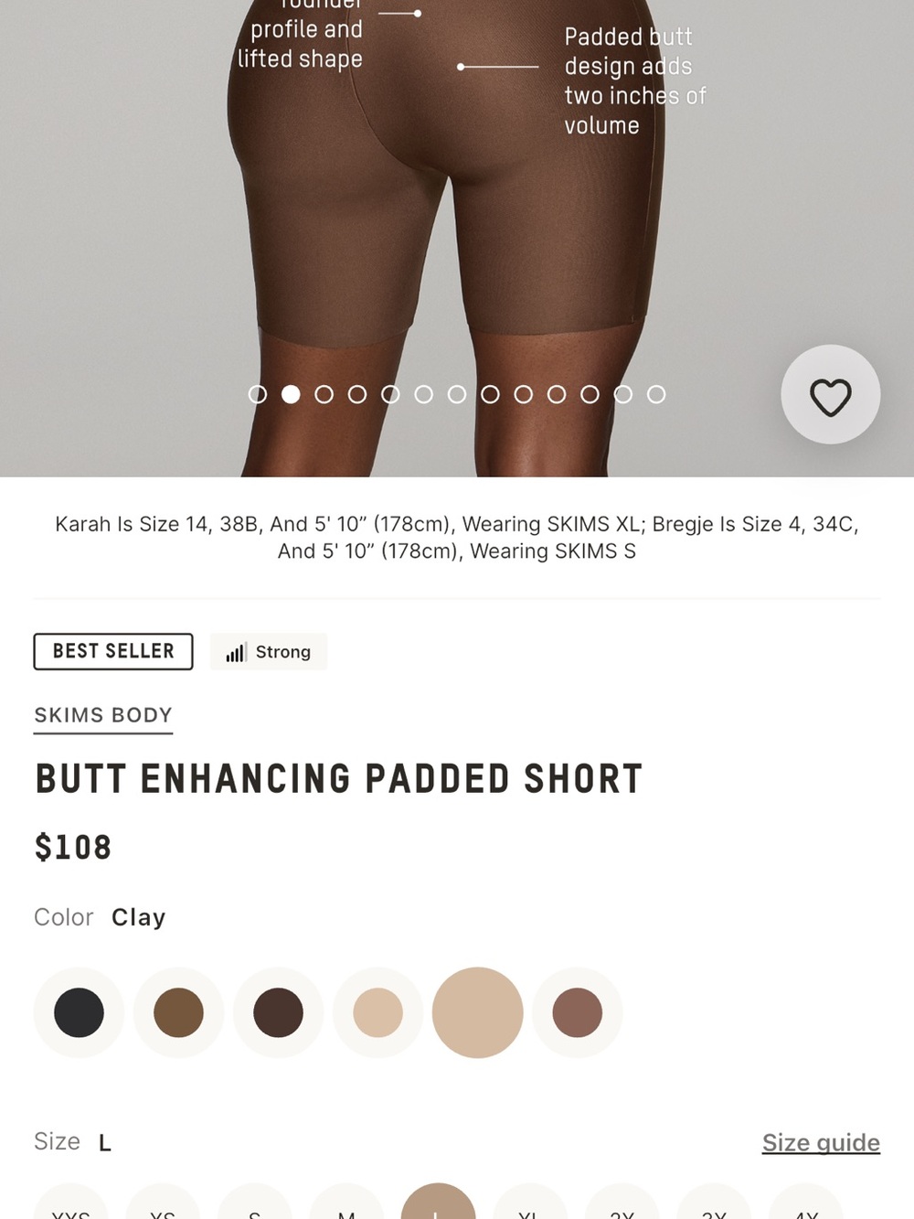 SKIMS Butt Enhancing Padded Shorts - Clay